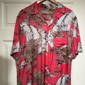 AllSaints Tiger Print Hawaiian Shirt